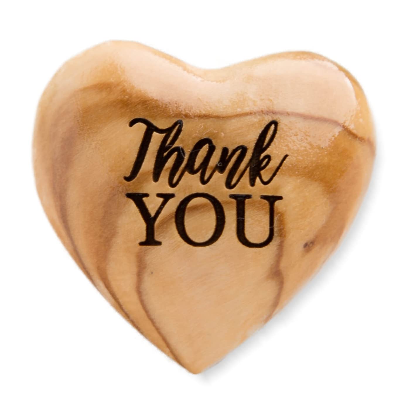 The Laser Engraving Company Small Olive Wood Heart - Birthday, Thank-you, Bestie, Courage, Mummy, Daddy, Chemo, 18th, 21st, 30th, 40th, 50th, 60th ('Thank-You' Hug Token)