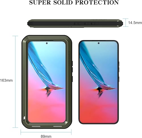 Miniatura 2 de LOVE MEI Funda militar resistente para Samsung Galaxy S22 5G, con protector de pantalla de vidrio templado, a prueba de golpes, a prueba de polvo, a