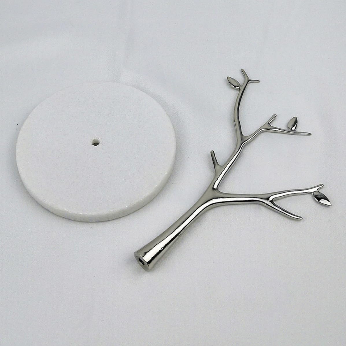 POPETPOP Expositor para Organizar de Mármol de Joyas en Forma de Árbol Ramas Metálicas Pendientes y Anillos en Uso Personal o Comercial