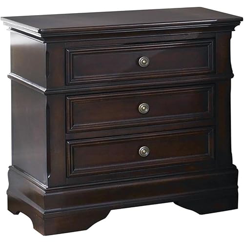 Coaster Home Furnishings Cambridge European Traditional 2-Drawer Nighstand Bedroom Bedside Table Storage Cabinet Organizer Cappuccino Brown 203192