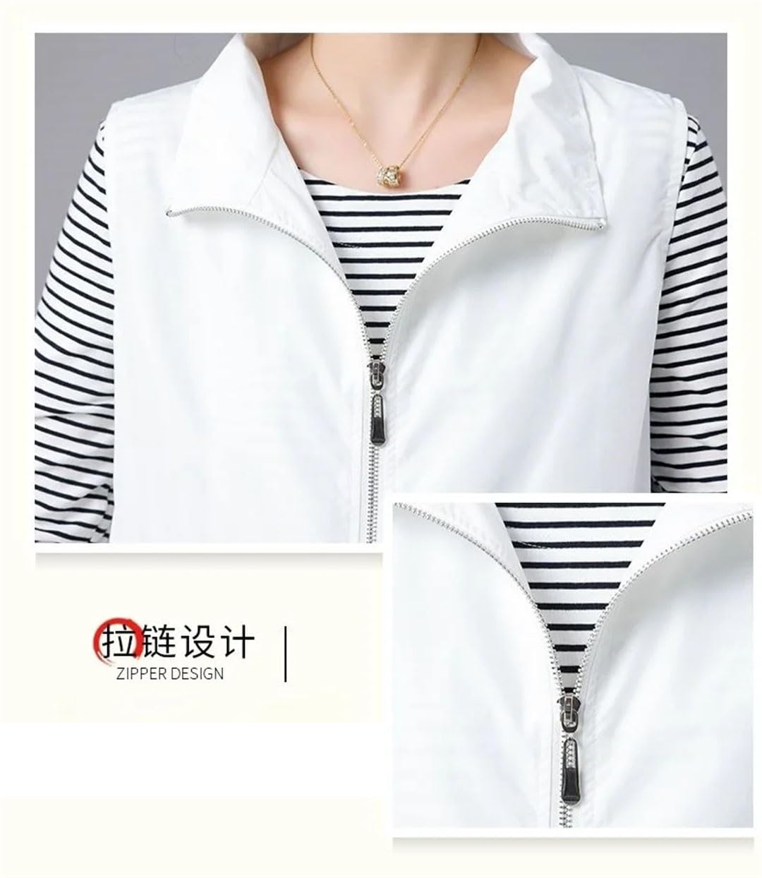 Gilet corto da donna per primavera ed estate, stile capispalla indossando gilet sopra la spalla
