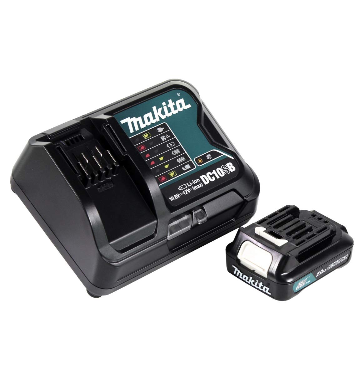 Makita Power Source Set 12 V pone 1 x BL1021B batería 2.0Ah + DC10SB lader