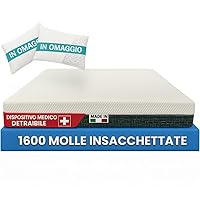 Francegaglia® Materasso Matrimoniale a Molle Insacchettate & Memory con Fascia 3D