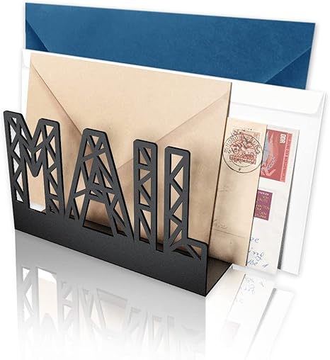 Portalettere In Metallo Bianco Con Tagliacarte - Organizzatore Per Ufficio E Scuola - Design Elegante - Foto 10