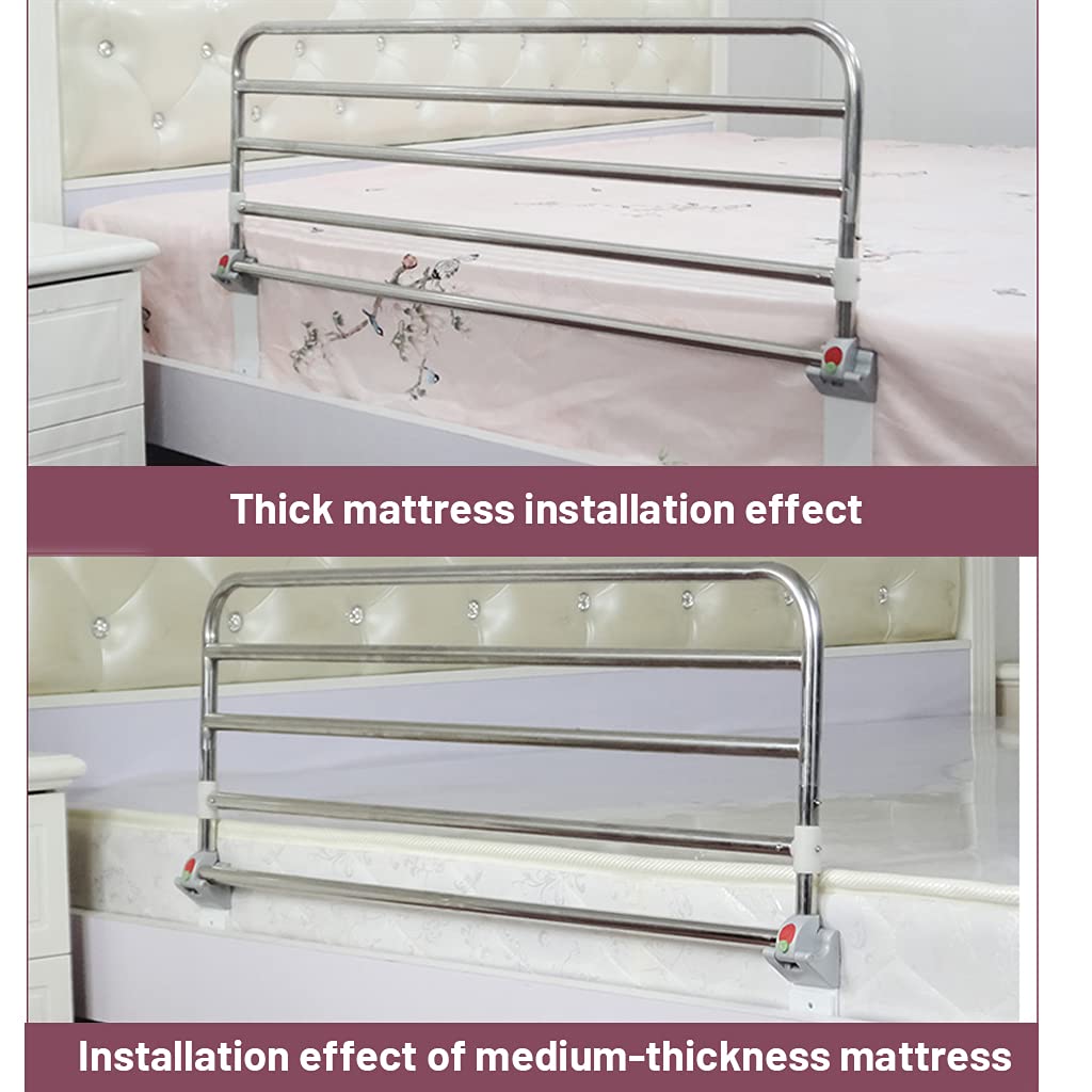 Barrière de sécurité de lit de 90 cm pour Personnes âgées, Barre d'appui Pliable et Stable, en Acier Inoxydable, barrière de lit pour lit King-Size, Queen-Size, Full, Twin, capacit
