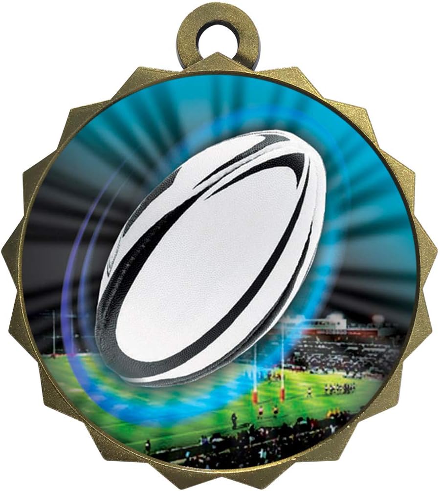 Express Medals Rugby Gold Medal Trophy Award with Neck