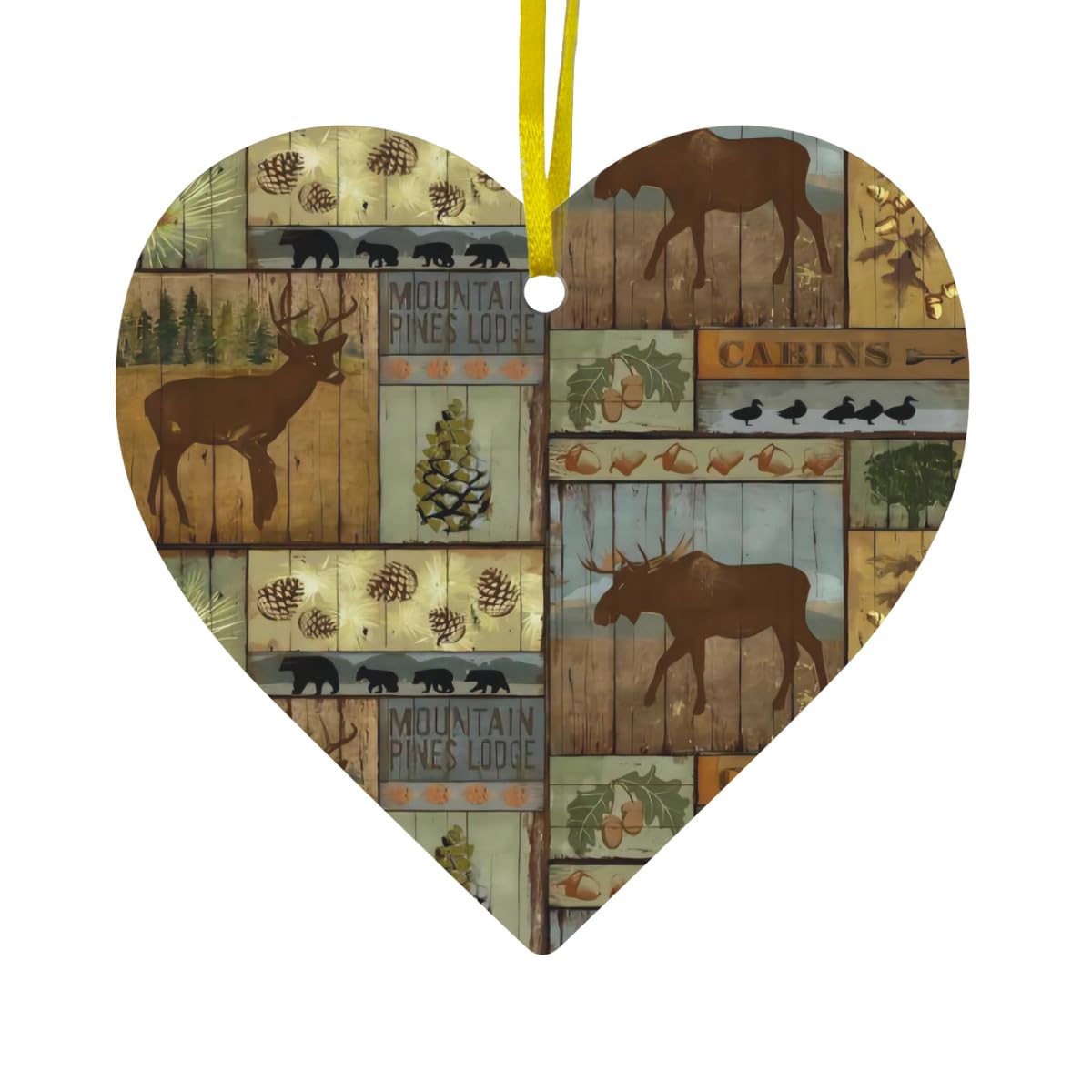Rustic Cabin Lodge Wild Mountain Pines Acrylic Love Pendant -Halloween Christmas Mother's Day Valentine's Day