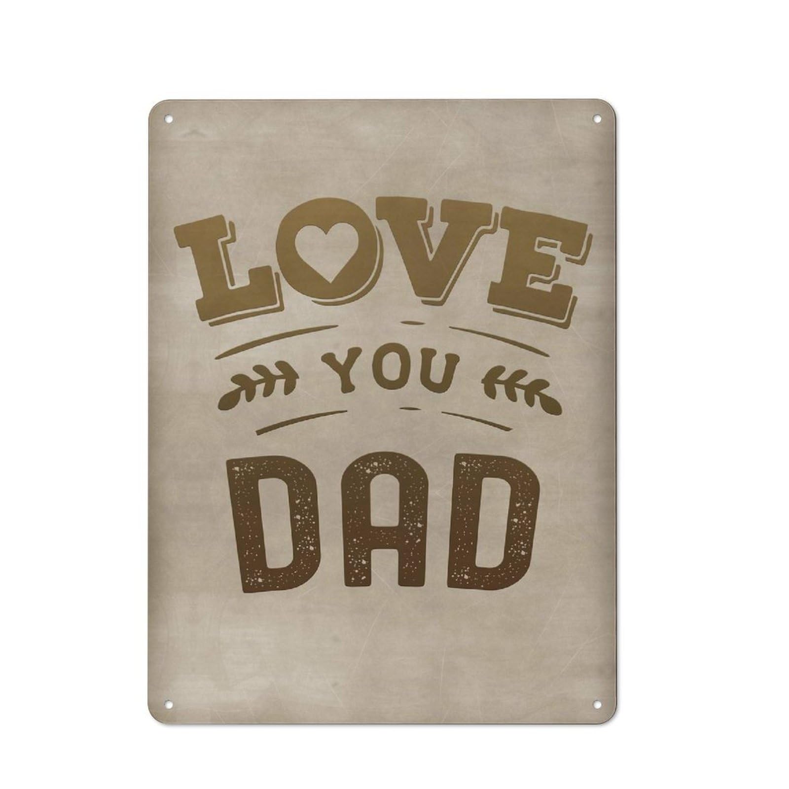 Junmoney Style-13 For Guest Room Or Hallway, Love You Dad Retro Metal Wall Sign 40X30cm, For Vintage Wall Decor Fans, For Metal Sign Collectors