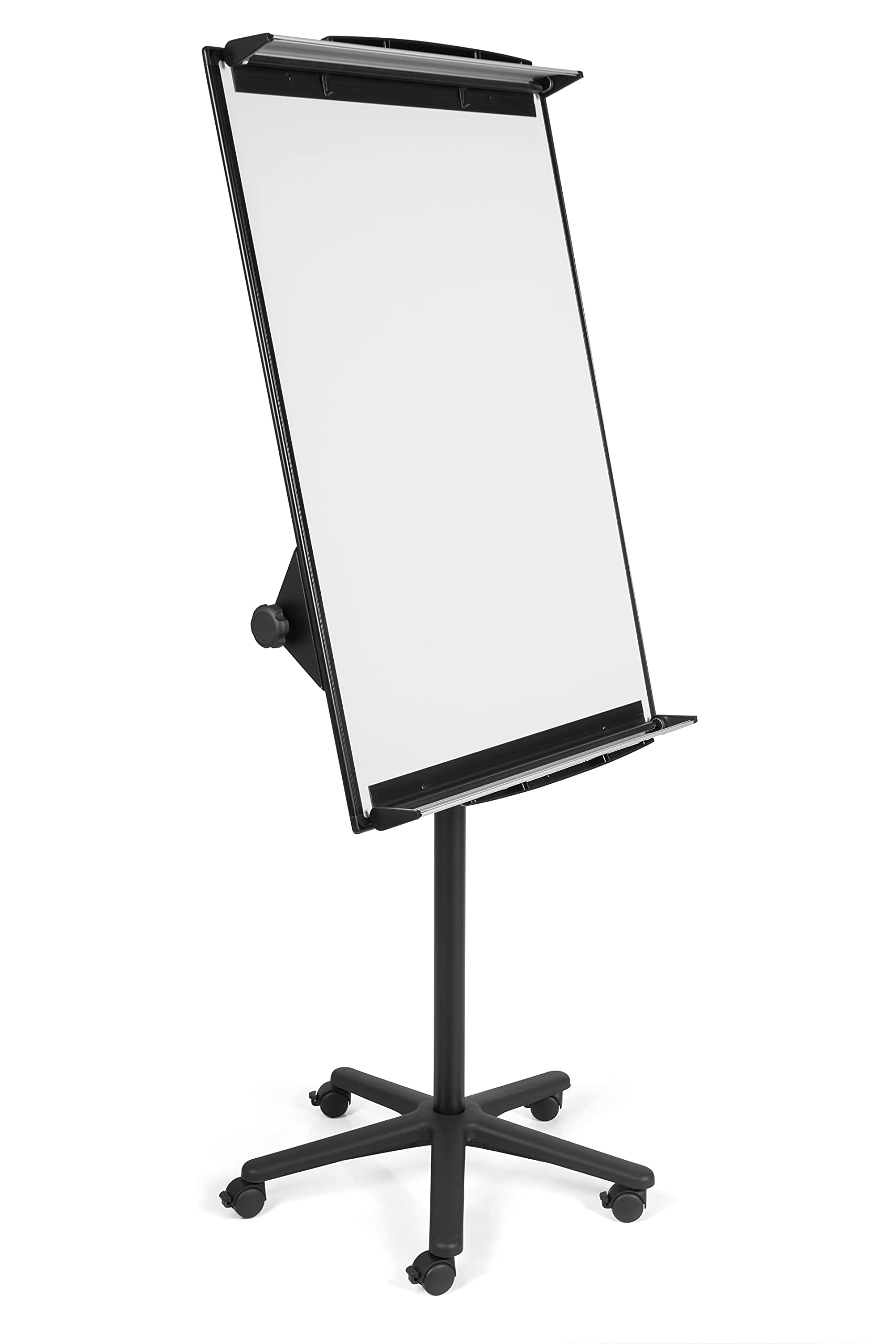 Bi-Office Design Pizarra Magnética con caballete móvil, marco negro, con brazos extensibles, 70 x 100 cm, para rotafolios