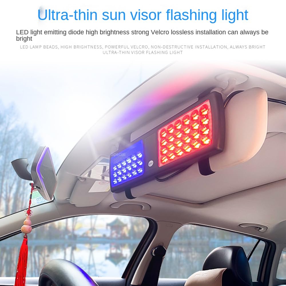 ZONTO 18Modes Ultrathin Car White LED Parabrezza Emergenza Avvertimento di Pericolo Lampada Lampeggiante Luci Stroboscopiche della Polizia Pannello Parasole
