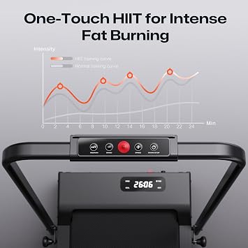 UREVO Folding Treadmill with 9% Incline, Walking Pad Foldable with Handle Bar,One-Touch HIIT Mode, Walking, Jogging or Running for Home Office, Free installation,Remote Contro & LED Display