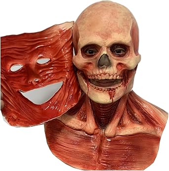 Tear-off Halloween Scary Latex Mask Dual-Faced Bloody Skull Clown Hood Biohazard Skeleton Cosplay Headgear