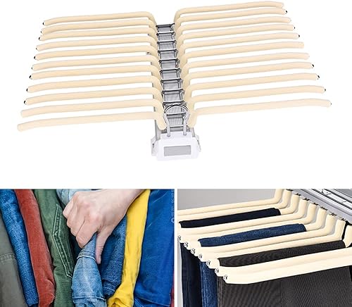 Miniatura 5 de Perchero extraíble para pantalones, 22 barras de brazo engrosadas de acero inoxidable extraíble para pantalones, barra organizadora de ropa para