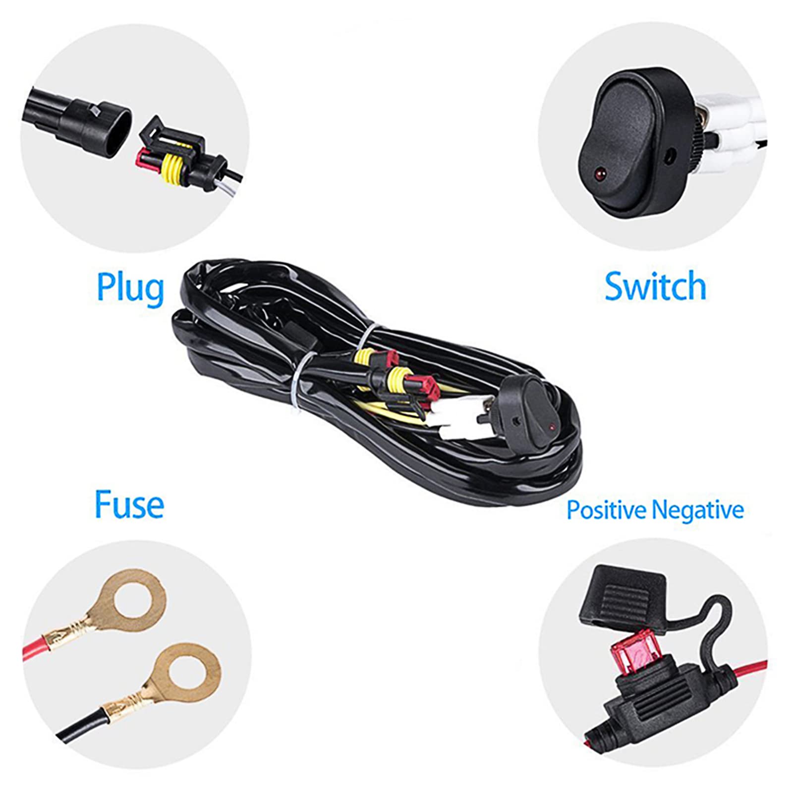Shkalacar 2 Pezzi Fari fendinebbia a LED per Moto,Luci Anteriori per Moto,Fendinebbia Protezioni con Cablaggio Compatible con R1200GS F800GS