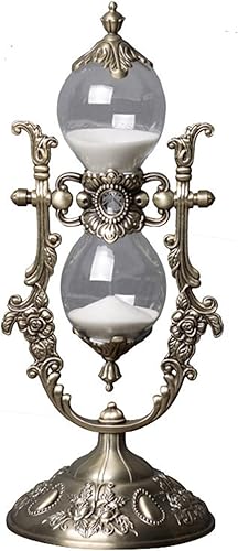 Hourglass,Hourglass Timer,Hour Glass with Sand,360 Rotating Metal Sand Timer Clock Watch Hourglass Decor,for Vintage Home Decoration,Office