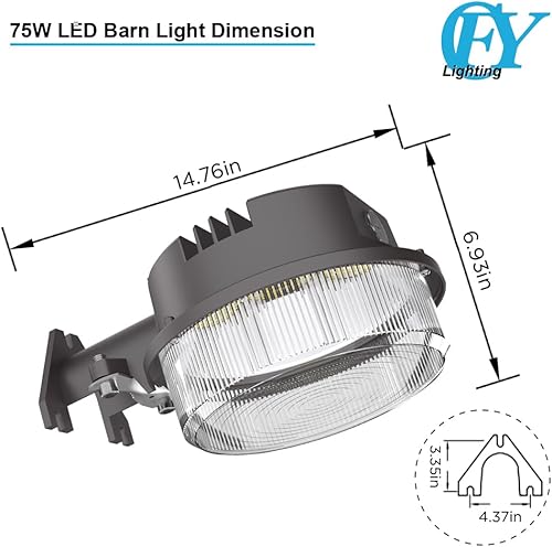 Miniatura 8 de Luz LED de granero de 50 W, del anochecer al amanecer, iluminación de patio al aire libre con fotocélula 5000 K, luz diurna impermeable, lista ETL y