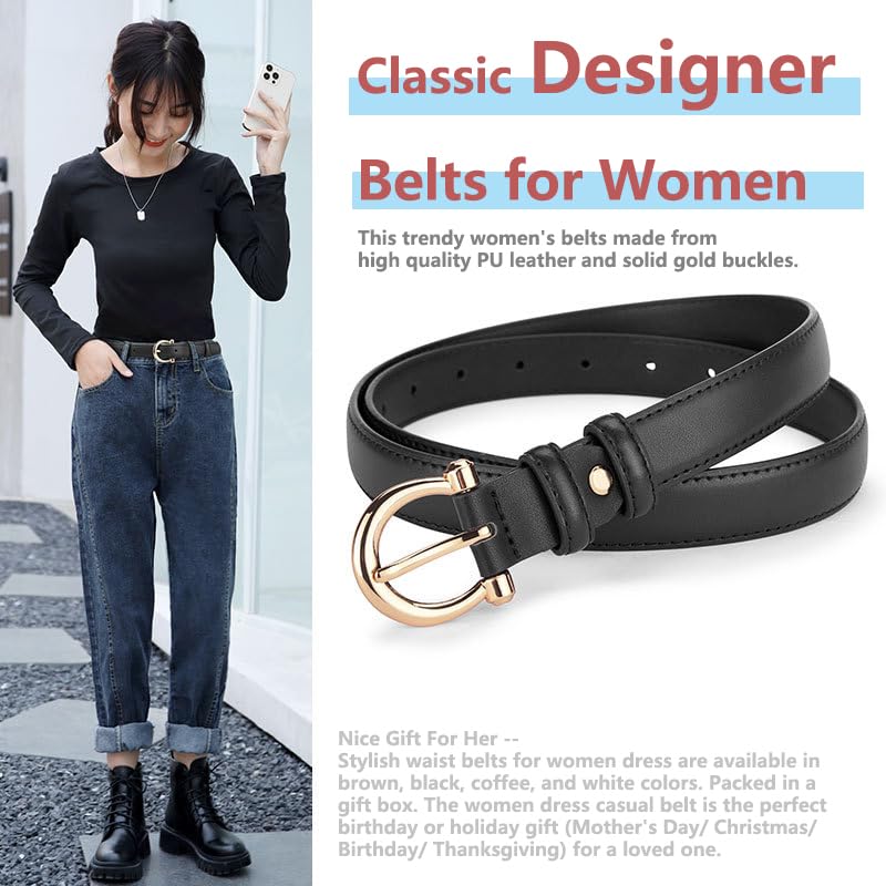 Fashion Women's Leather Belts for Jeans Dresses Ladies Belt Solid Gold Buckle Pin Buckle Designer Belt for Pants3