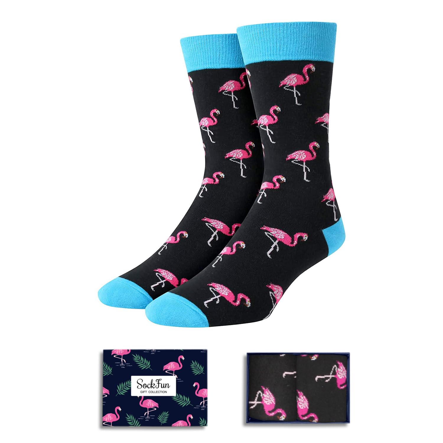 Funny Socks for Men - Cat Dad Gifts, Flamingo Goat Lover Gifts for Teen Boys