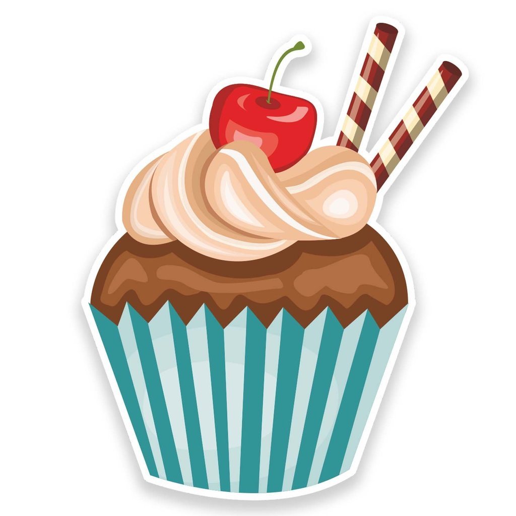 Destinationvinyl Multi 2 X 10Cm/100Mm Cupcake Window Cling Sticker Car Van Campervan Glass #9267