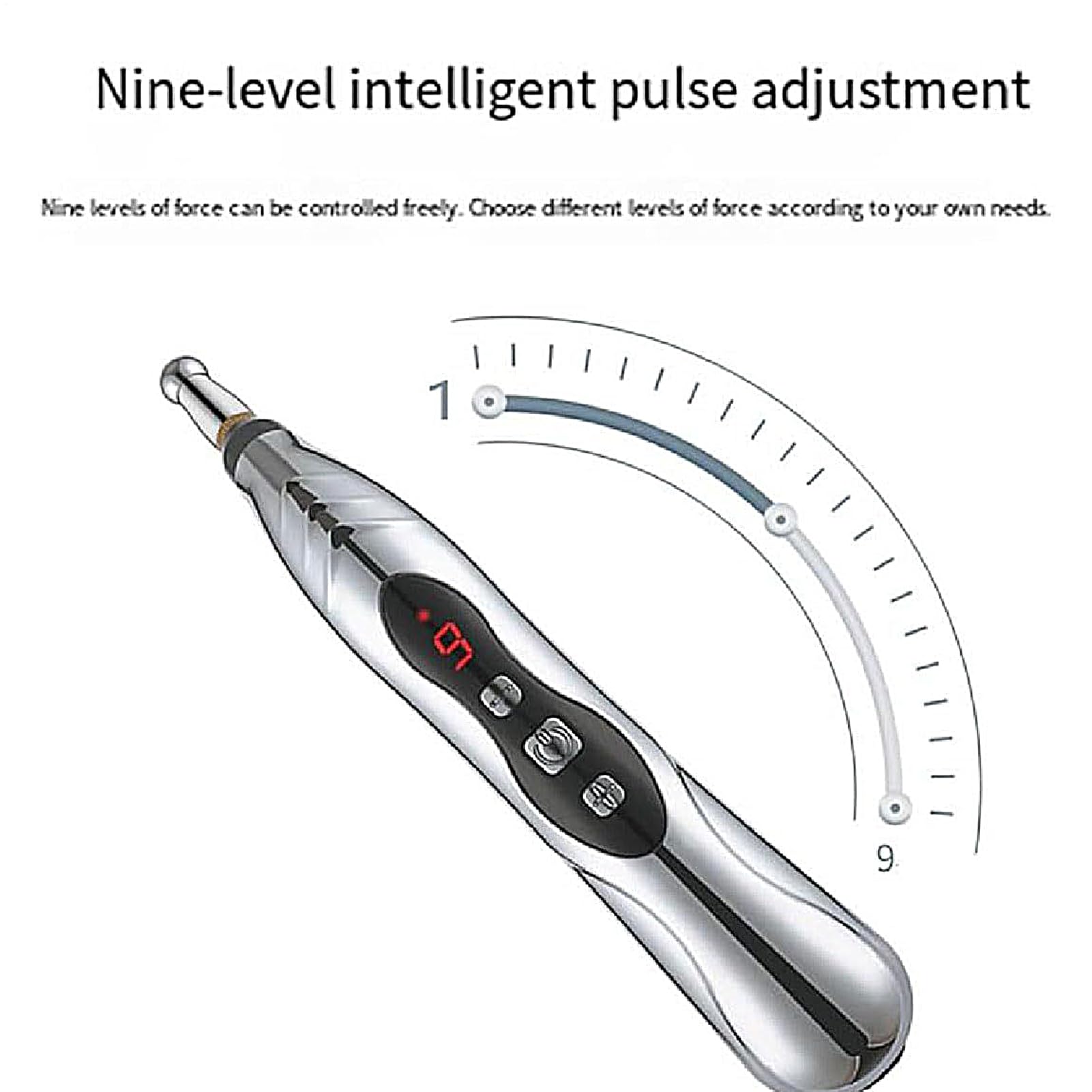 Electric Massage Pen, Rechargeable Acupunctures Tool, Trigger Point Stimulator, Muscle Relief Device, Meridian Therapys Massager, Portable Size, Home Travel Use, 18.3x2.5cm ABS