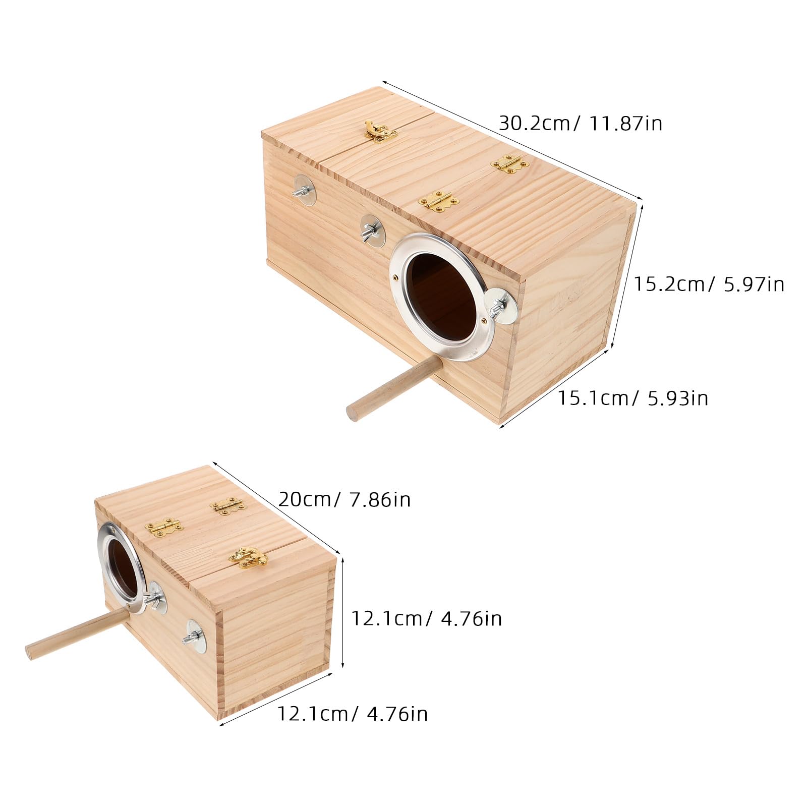 SHOWERORO 2 nidos de cría para pájaros: Caja de Madera, Ideal para periquitos y cacatúas. Ideal para agapornis y Loros.