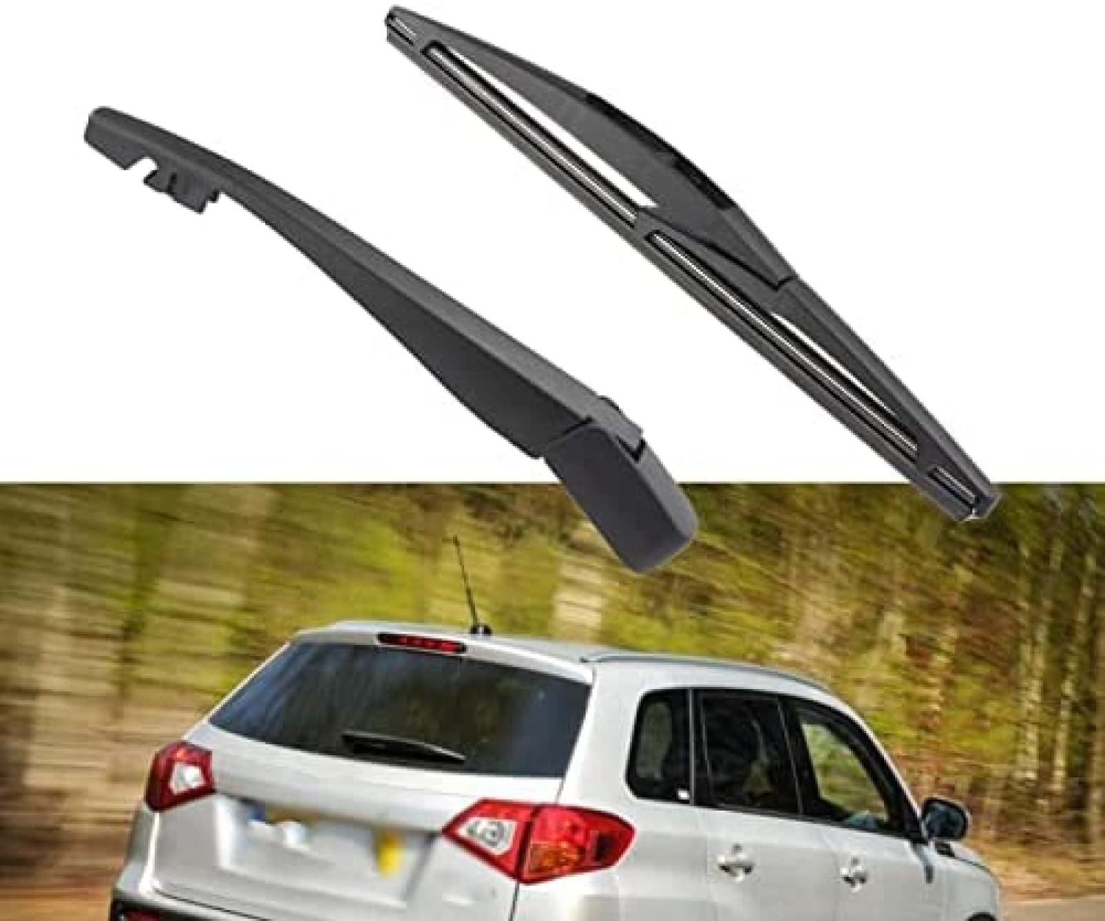 Kit Braccio + Spazzola Tergicristallo Posteriore Per Suzuki Vitara 2016-2020 – In Gomma Naturale, Antigelo E Antivento
