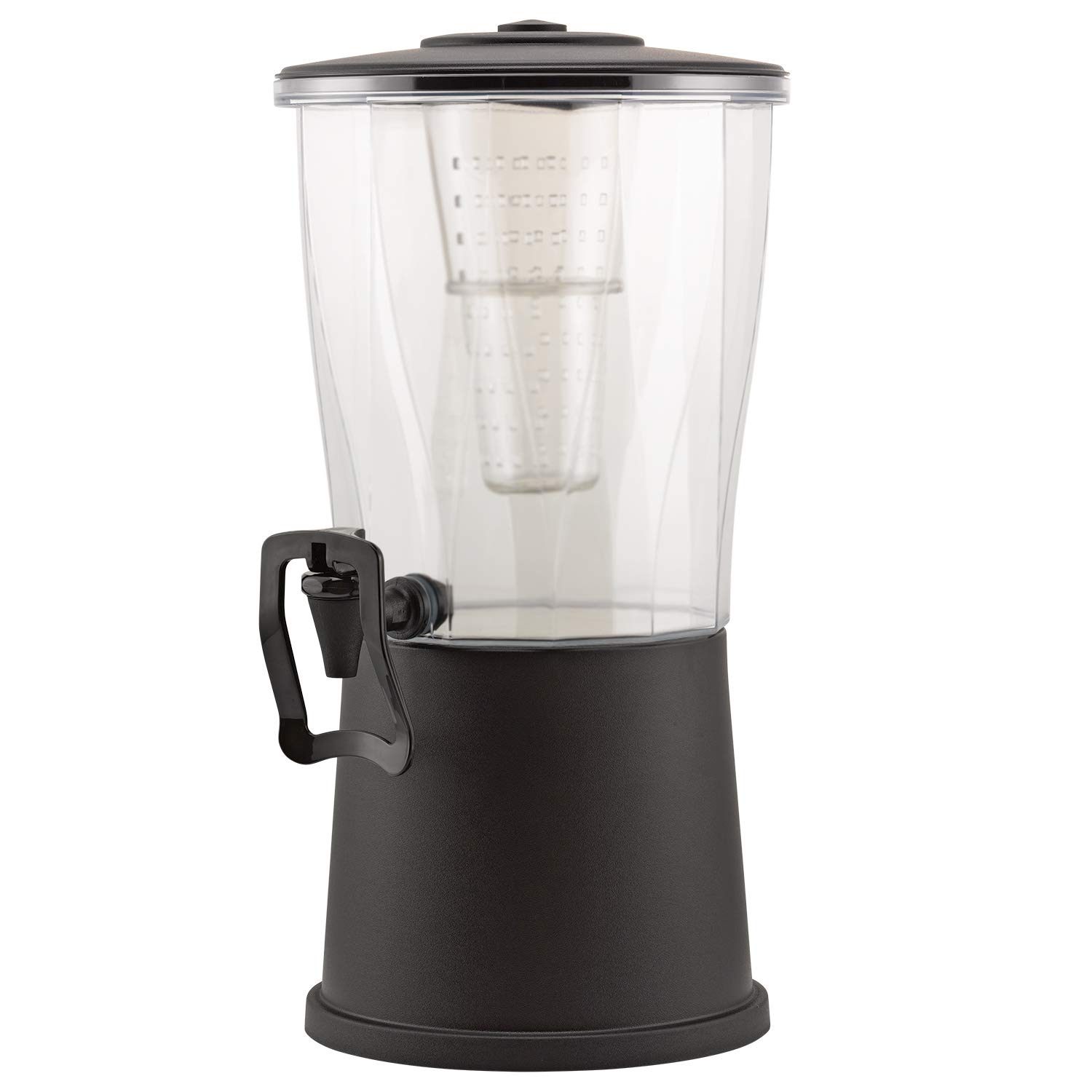 Service Ideas CBDRP3BLHF Beverage Dispenser with hands free spigot, Round, Plastic, 3 gal, Black