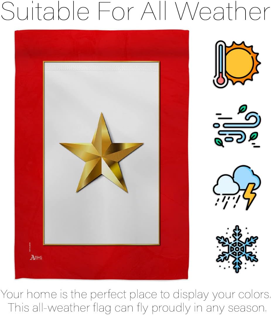 Gold Star Garden Flag Home Decor Banner Wall Art Patio Lawn Front Porch Room Decorations Small Outdoor Tapestry Yard Sign Armed Forces Official US Military Memorabilia Memorial Day Gift Made In USA