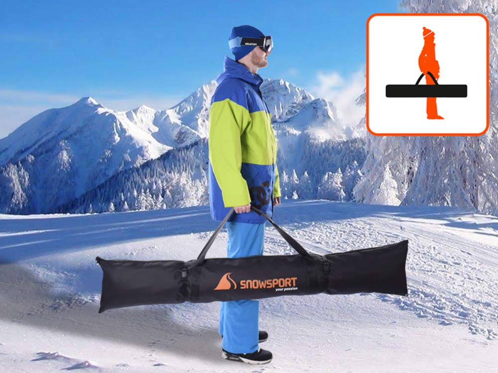 Snowsport - SuperPro - Housse de ski - 5 en 1 - 150, 160, 170 et 180 cm - Avec fonction sac à dos - Pour paire de skis et bâtons de ski