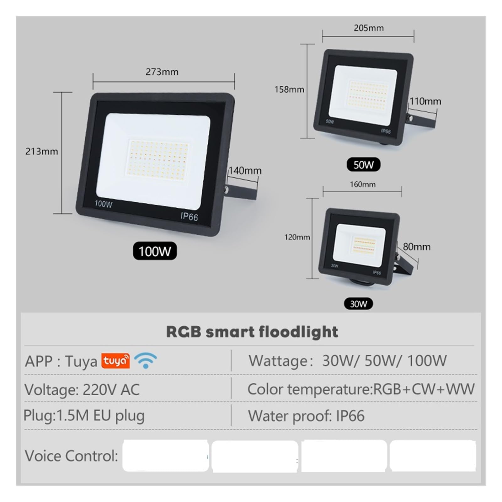 MINING Proiettori per esterni, Proiettore RGB Luci Natalizie Proiettore A Led For Esterni APP Controllo Vocale Illuminazione Esterna A Led For Giardino(50W)