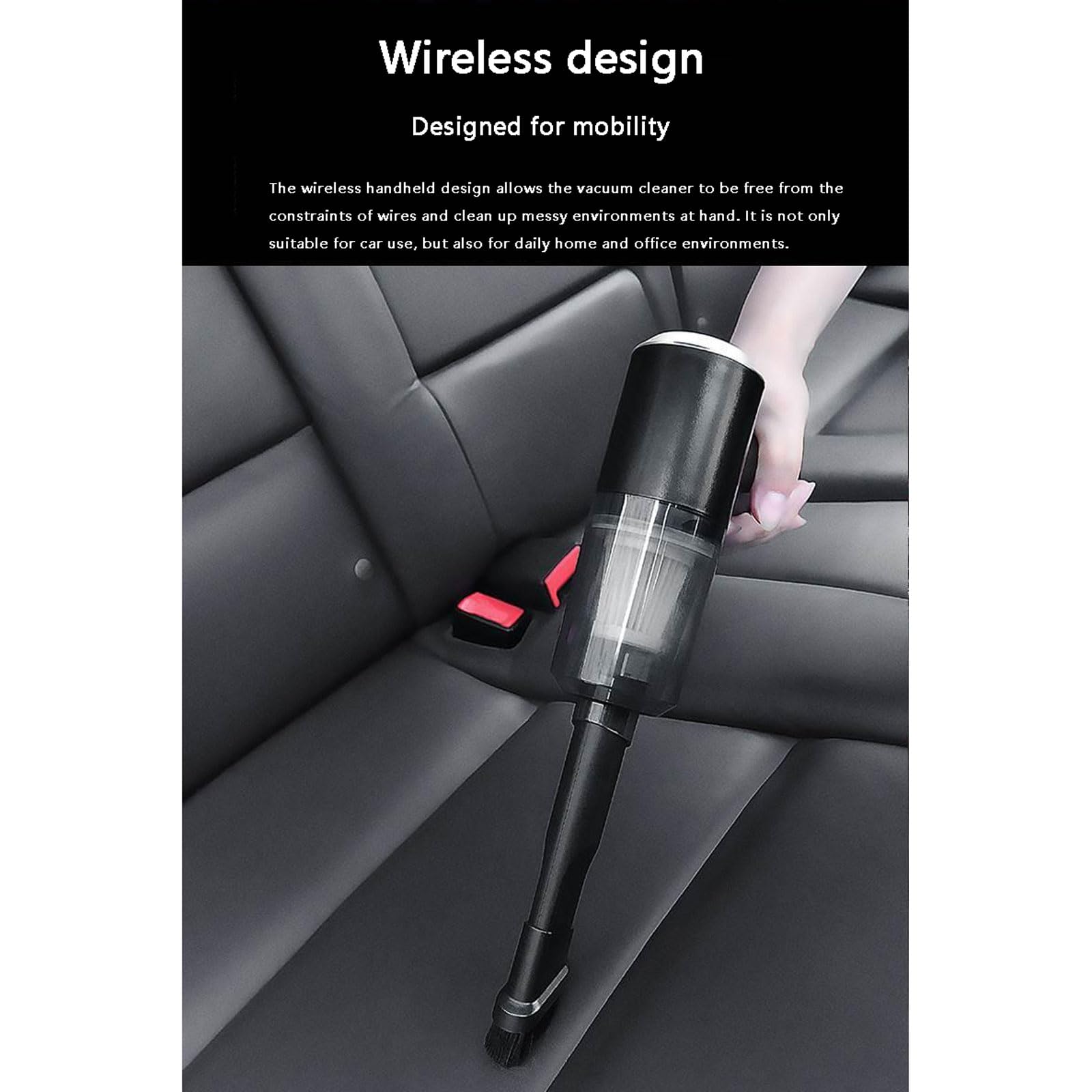aspiradora para Coche, Recargable por USB, 30 Minutos de autonomía