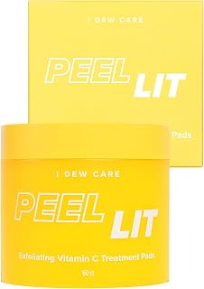 I DEW CARE Peel Lit Citric Acid Peel Pads | Exfoliating Vitamin C Treatment Pads with AHA and PHA | Chemical Peels for Face | Korean Skincare, Vegan, Cruelty-free, Gluten-free, Paraben-free