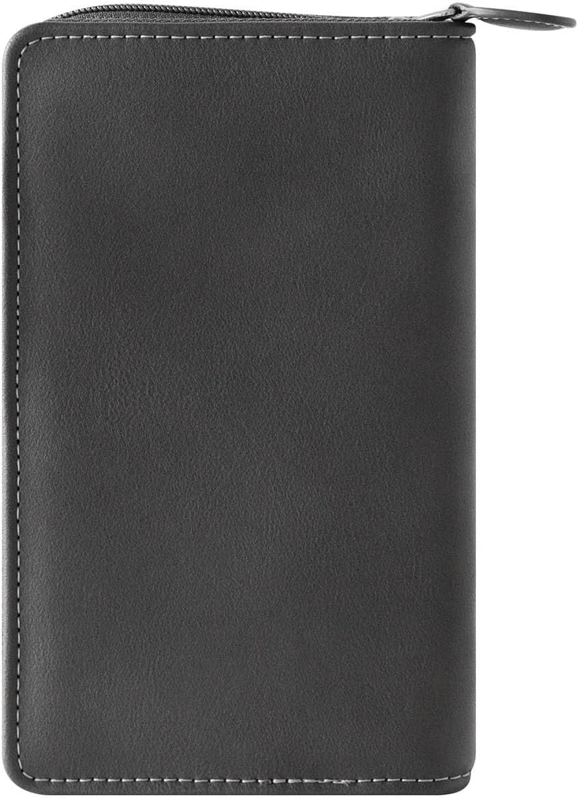 FranklinCovey - Brighton Cover for Wire-Bound FranklinCovey Planners | Simulated Leather - Zipper Closure (Pocket Slim, Slate)