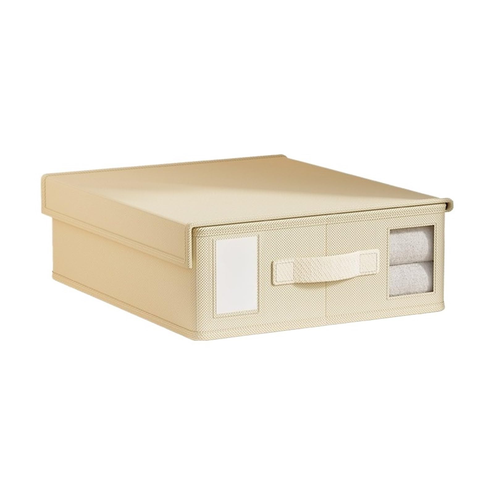 Organizador Sabanas Caja de almacenamiento ropa cama no tejida, organizador sábanas plegable for funda nórdica, almohada, armario, contenedor tela for el hogar(Beige)