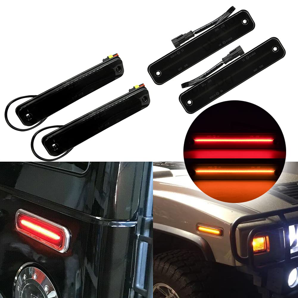 GTINTHEBOX LED Side Marker Light Kit for 2003-2009 Hummer H2 Side Fender Lamps