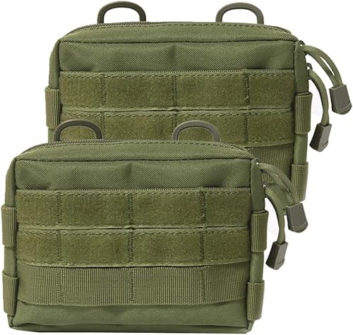 Miniatura 1 de MOLLE Pouches - Paquete de 2 bolsas tácticas compactas resistentes al agua para dispositivos utilitarios EDC bolsa