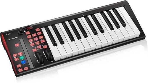 Miniatura 1 de iKeyboard 3X - Teclado MIDI de 25 teclas, teclas de piano semipesadas de tamaño completo con controlador DAW de un solo canal