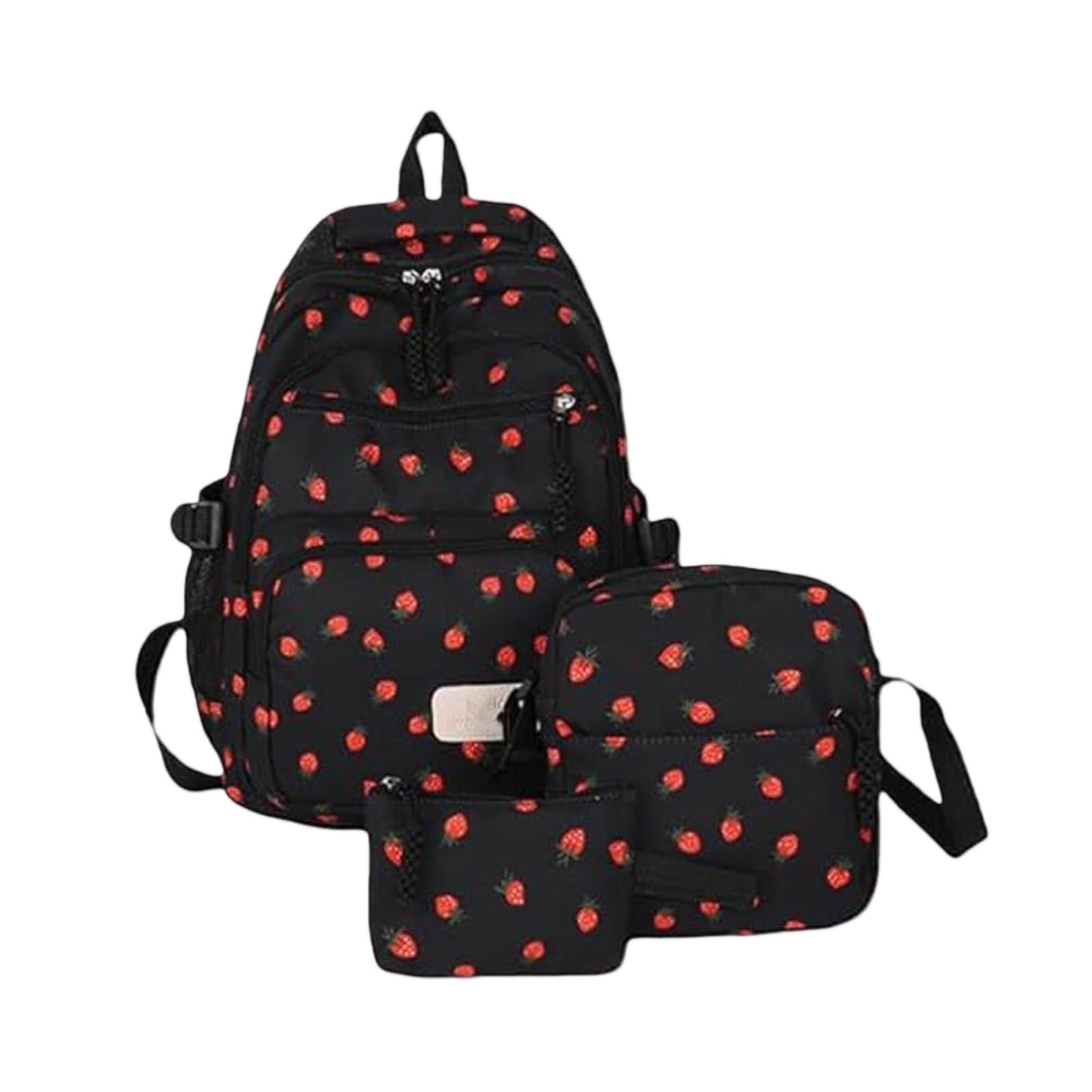 Rucksack 3 Set Große Kapazität Einfache Modische Schultasche Verstellbarer Gurt College Tasche Reisen-c