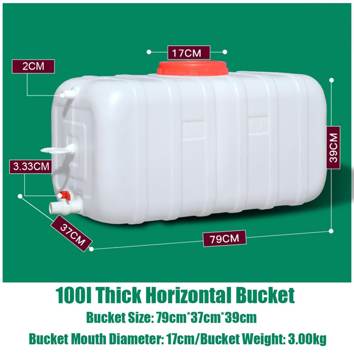 Tanica dell'Acqua Trasportabile 45L/75L/100L/200L Contenitori per Acqua，Tanica Acqua con Rubinetto，Escursionismo，Picnic，Carrier di Viaggio dell'Acqua di Viaggio All'aperto（Bianco）(Size:100L)