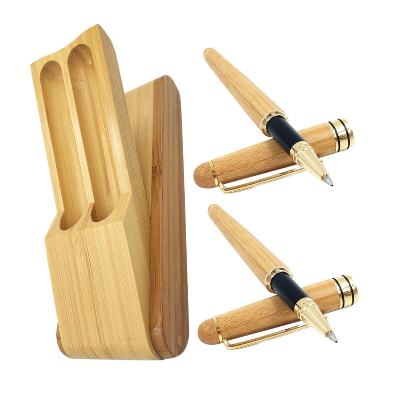 4 Sätze Stift-set Büro Stift Schreibstift Tragbare Signierstifte Etui Füllfederhalter Für Kalligrafie Kalligraphie-übungsstift Tintenstift Reisestift Bambus Brown