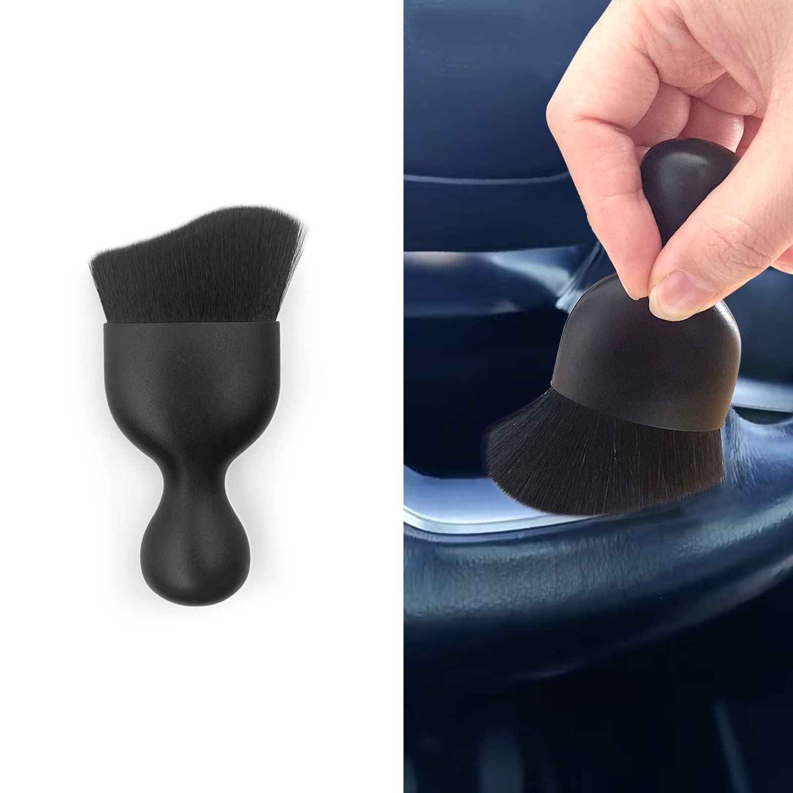 Car Interior Detailing Brush, Multi-Function Car Cleaning Dust Curved Arc Brush, Soft Details Car Cleaning Tools, Car/Dashboard Dust Tools (Black)