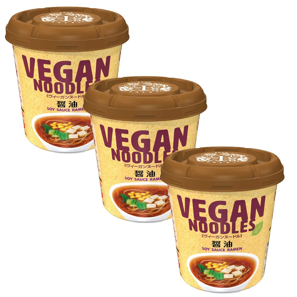 Vegan Noodle Soy Sauce 2.4oz 3pcs Japanese Instant Ramen Yamadai Ninjapo