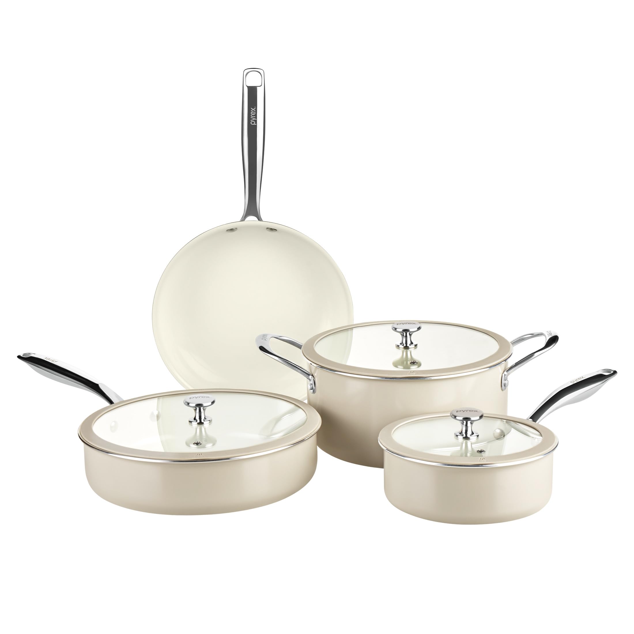 Pyrex 7-Piece Ceramic Cookware Set