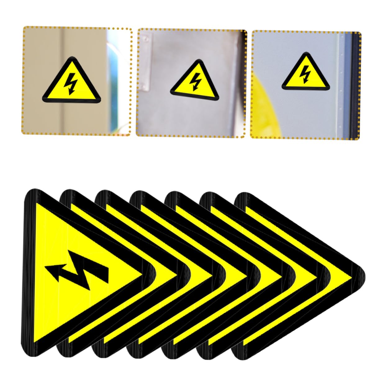 Autocollants de Signalisation Chocs Électriques Jaunes 15 Pièces Adhésifs | Étiquettes sans Texte, pour Panneaux Électriques et Équipements, Usage Extérieur ou Arrière-cour, Format Pratique