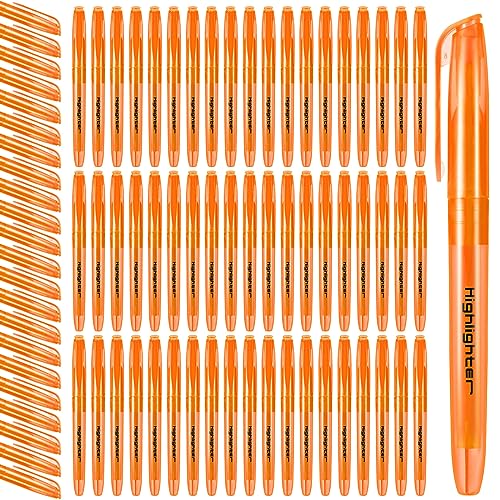 Fulmoon 80 Pieces Highlighters, Chisel Tip Bright Colors Quick Drying Markers for Adults Kids Highlighting in the Home School Office (Orange)