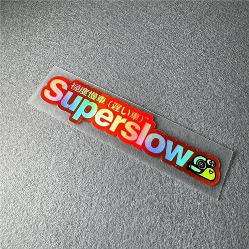 Image of Car Styling Sticker for Japanese Superslow Snail Creative Words Auto Oil Tank Window Body Vinyl Computer Case Motocross Decals (E 13x3cm red Laser 2PCS)