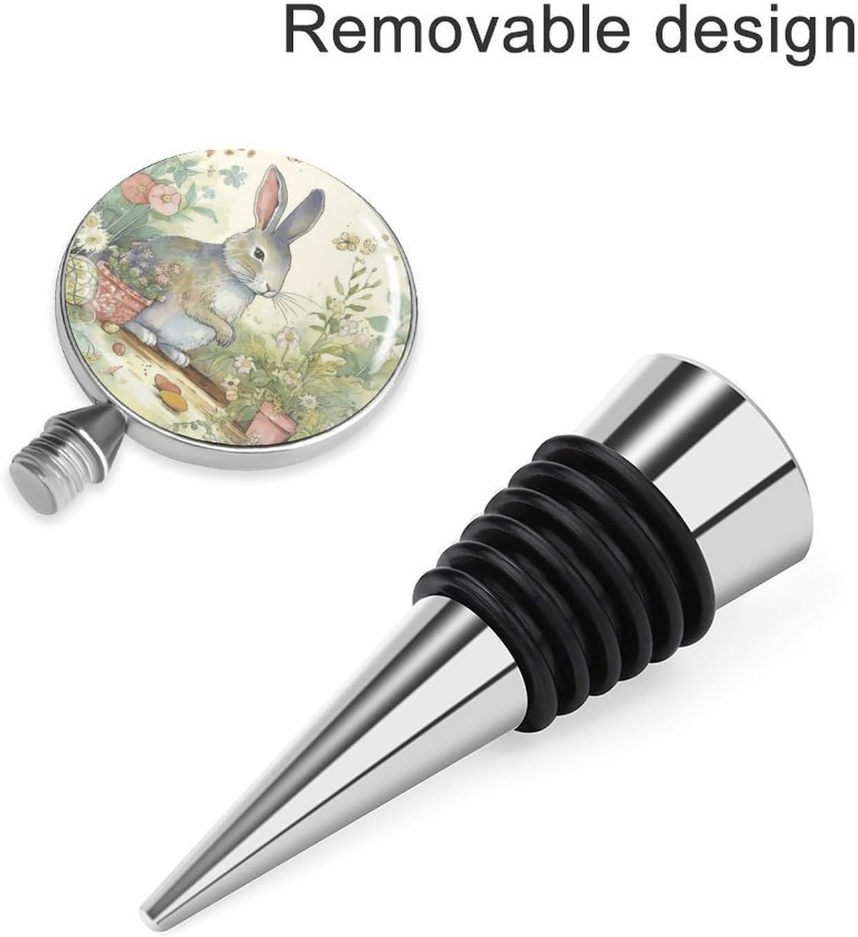 Zinc Alloy Wine Stopper, Reusable Decorative Wine Bottle Stoppers image 4