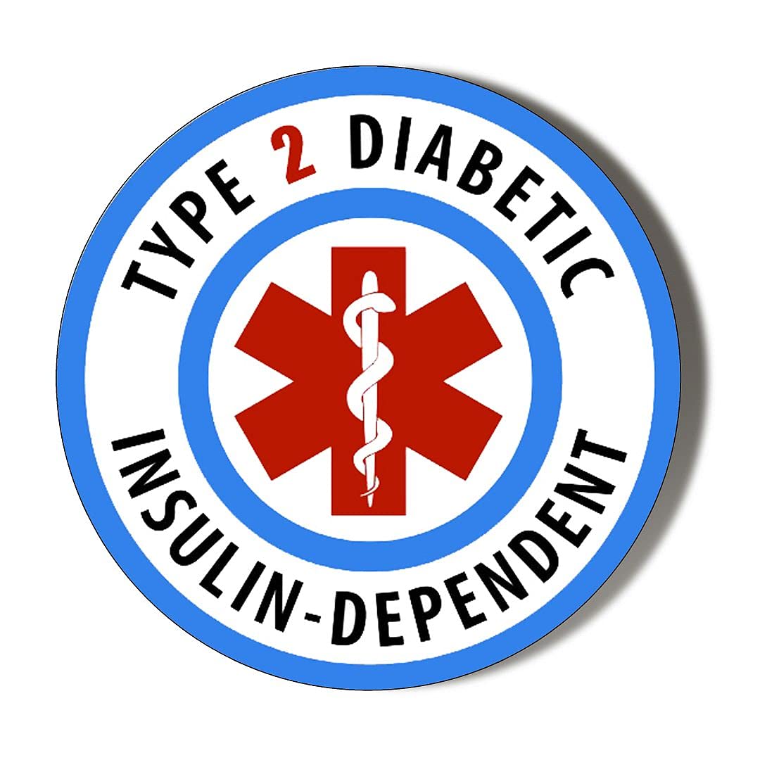 Gift Insanity Multi Diabetic Type 2 Insulin Dependent 10 X 49Mm Vinyl Stickers Pack Of 10