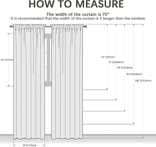 Miniatura 7 de Youleyar Cortina de gasa transparente sólida con bolsillo para barra, 2 paneles de cortinas de gasa blancas, beige, negro, rojo, café, 70 pulgadas
