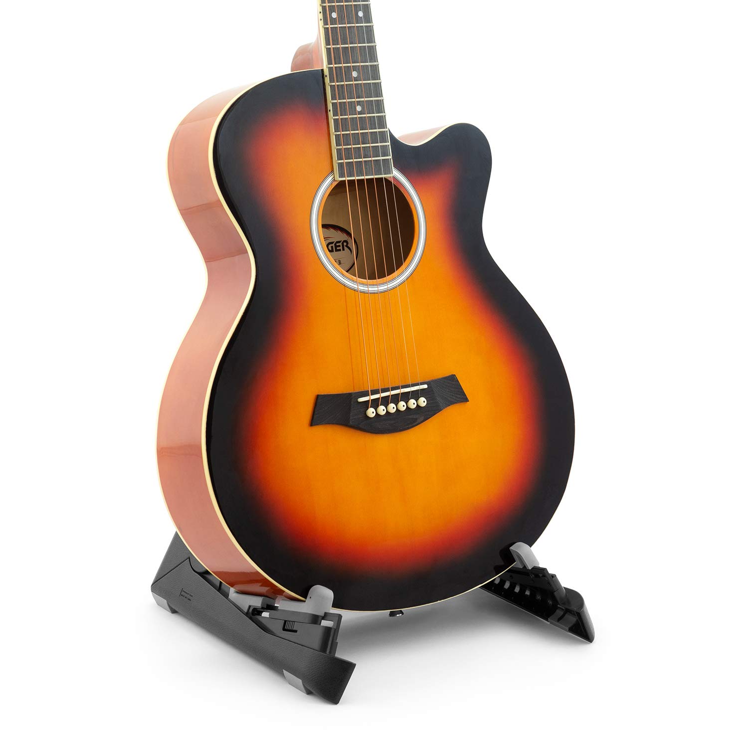 Tiger GST63-BK Soporte Universal para Guitarra – Estructura en A – Portátil y Plegable para Guitarras Eléctricas, Acústicas, Clásicas y Bajos